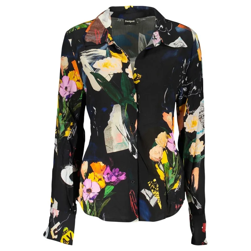 Desigual Nero Viscose Women Shirt XS