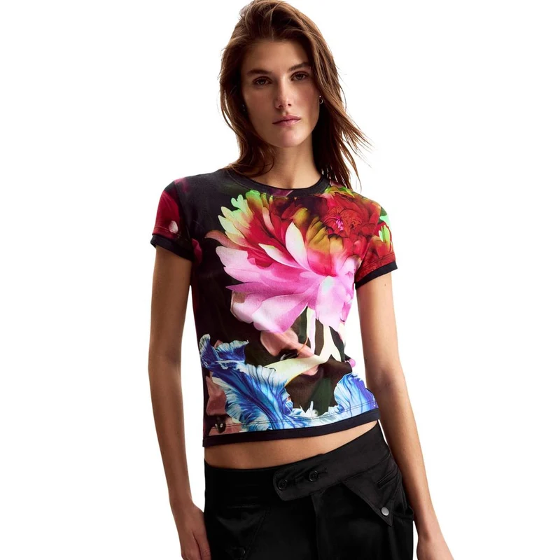 Desigual Blue Cotton T-Shirt IT38|XS