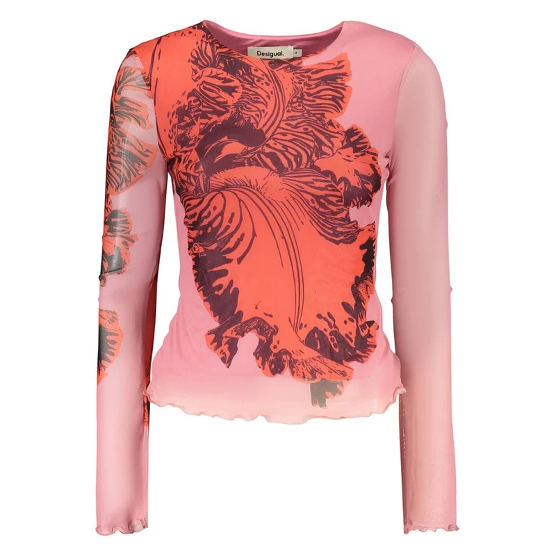 Desigual Rosa Viscosa Women T-Shirt XS