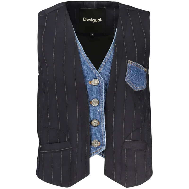 Desigual Blue Polyester Women's Vest L