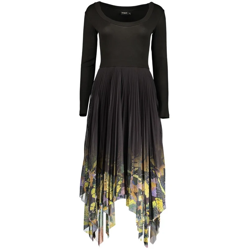 Desigual Black Viscose Women's Dress L