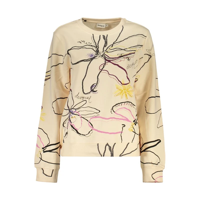 Desigual Pink Cotton Women Sweatshirt XL