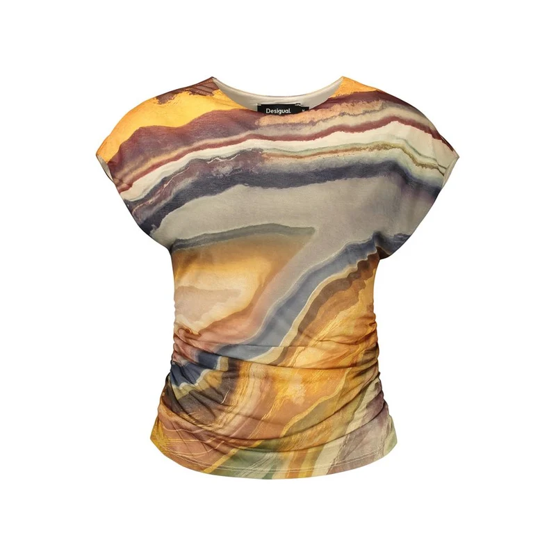 Desigual Beige Viscose Womens T-Shirt M
