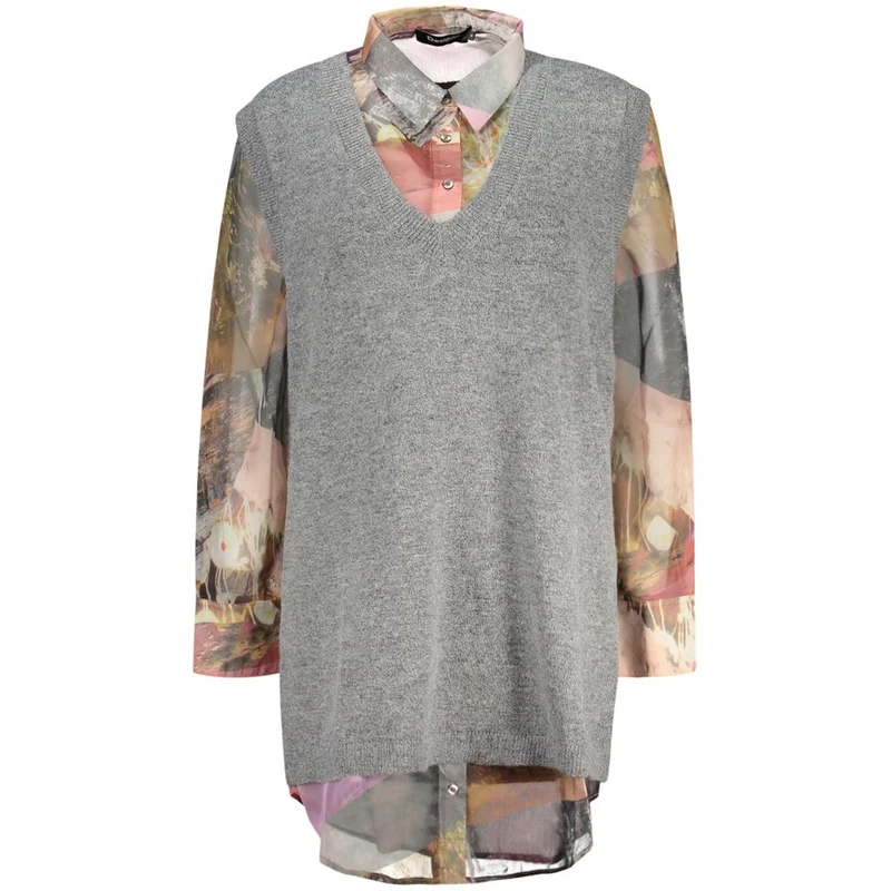 Desigual Gray Polyester Womens Shirt XS