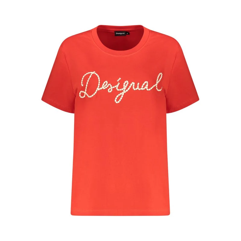Desigual Red Cotton T-Shirt XS