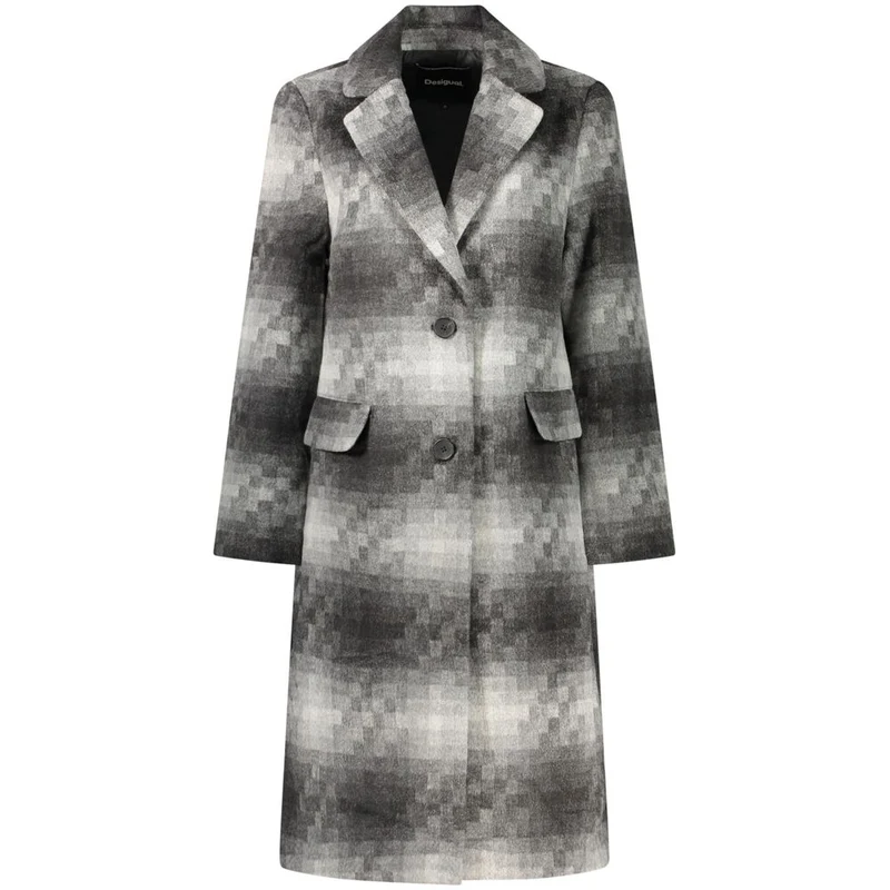 Desigual Gray Wool Coat S