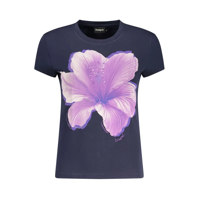 Desigual Blue Cotton Women's T-Shirt XL