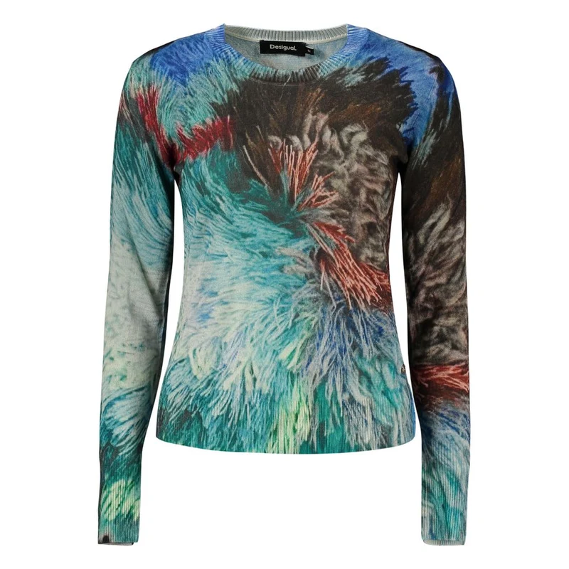 Desigual Blue Viscose Women Sweater M
