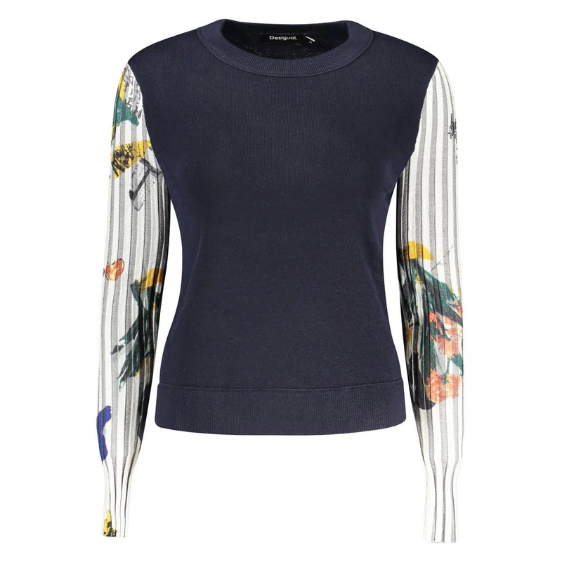 Desigual Blue Wool Sweatshirt M