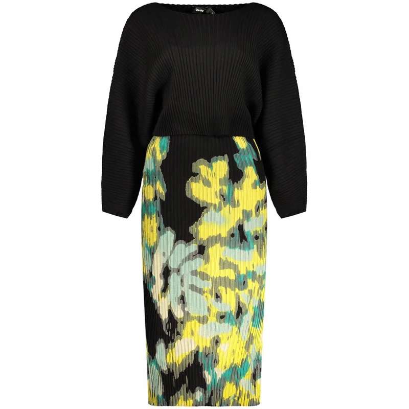 Desigual Black Viscose Women's Dress L