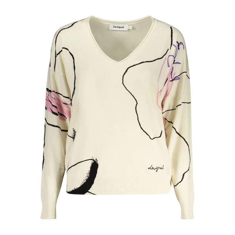 Desigual White Viscose Women's Sweater XS