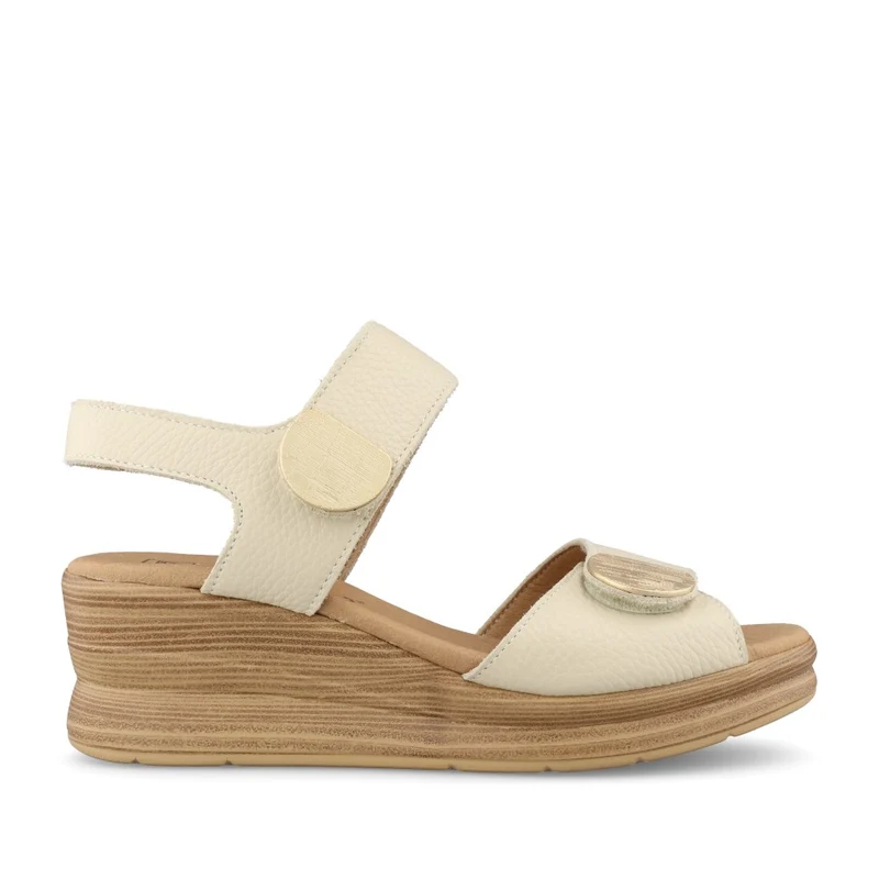 Ladies 11054 Wedge Sandal In Cream 36 / CREAM