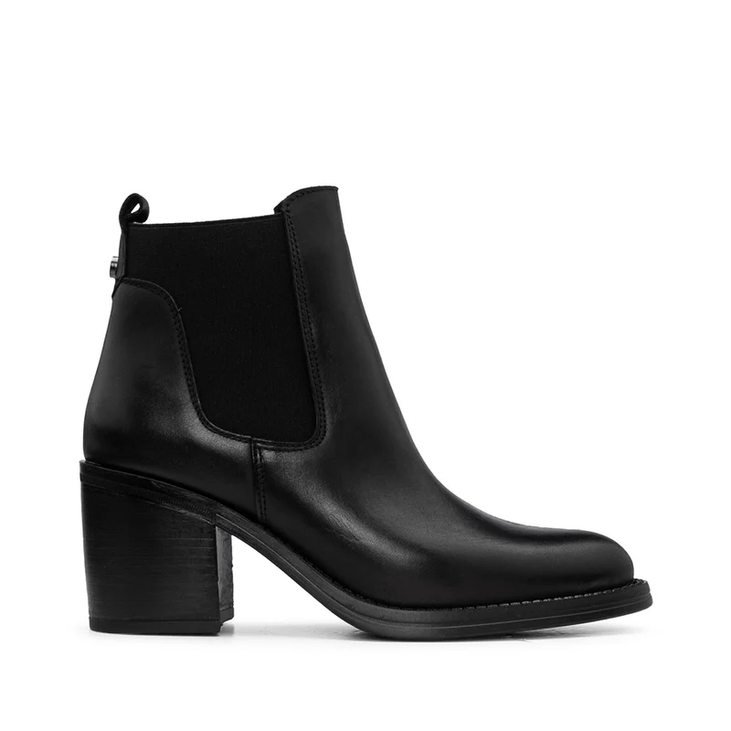 Botim Salto Alto Mulher Pele Preto 38