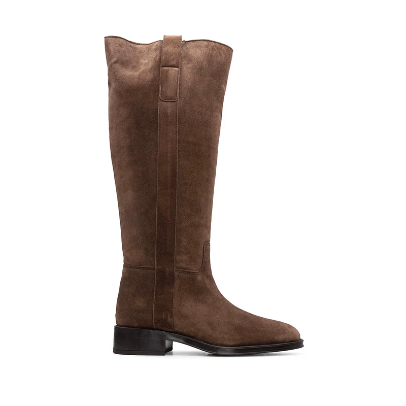Bota Cano Alto Mulher Camurça Castanho 36