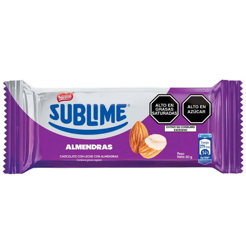 Chocolate NESTLÉ Sublime Almendra Paquete 50g