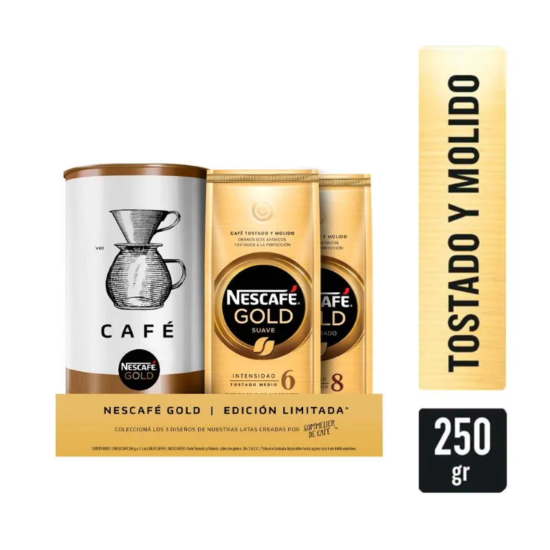 Combo Nescafe Gold Tostado Y Molido 250g