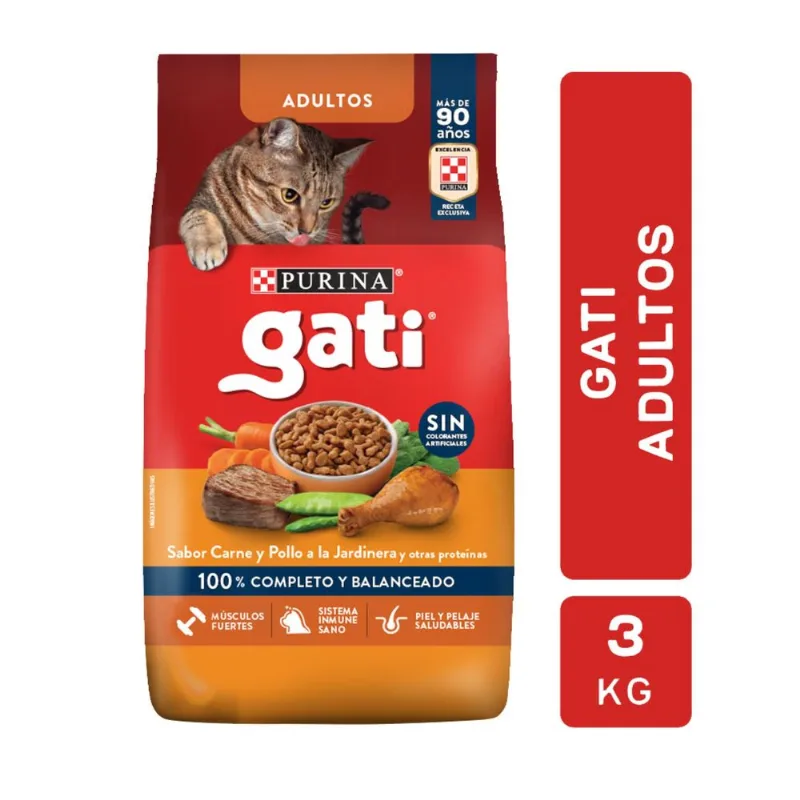 Alimento seco para gato Gati carne y pollo 3 kg