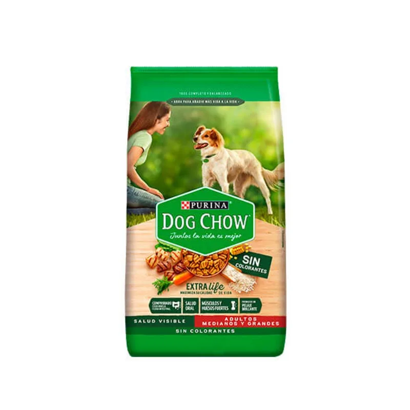 DOG CHOW ADULTO MED & GDE SIN COLORANTES X 1.5 KG