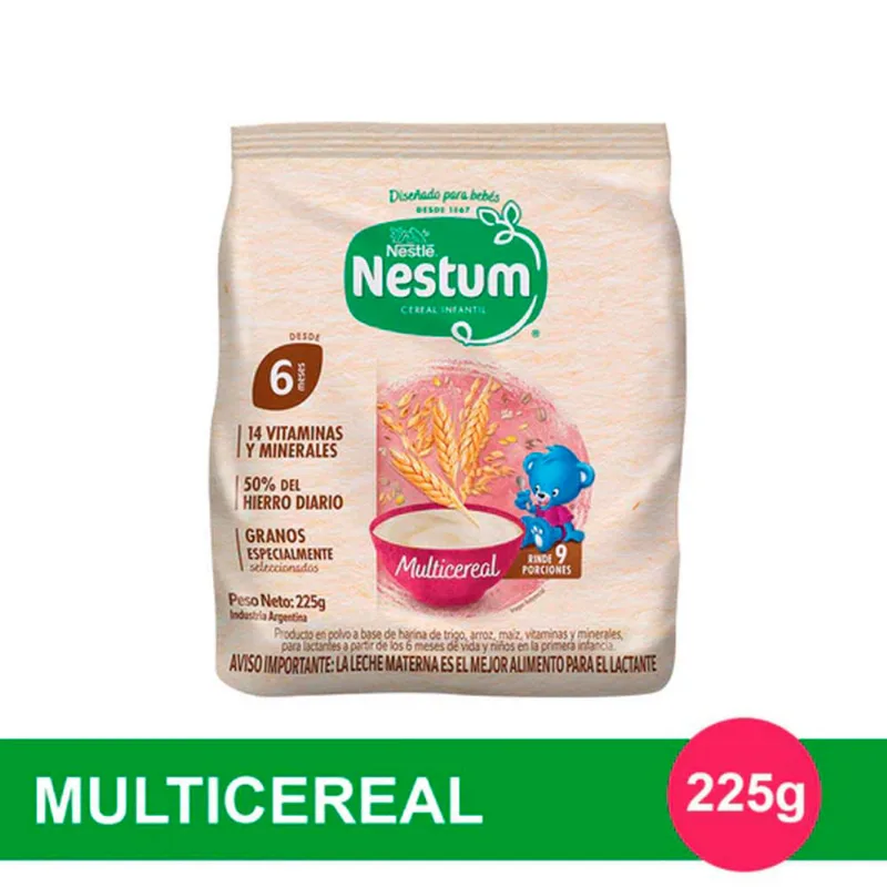 Cereal Infantil Sabor Multicereal 225 Grs Nestum