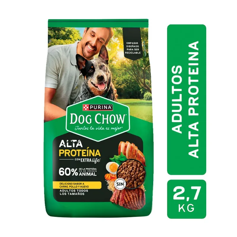 Alimento seco para perro Dog Chow adulto alta proteína 2.7 kg