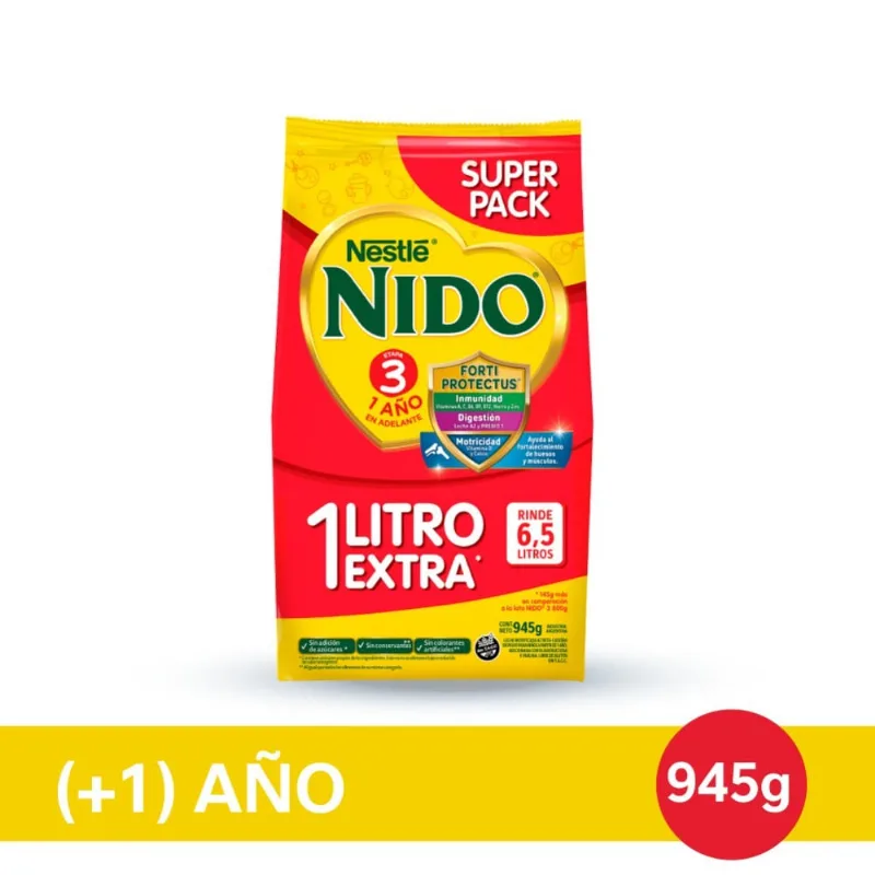 Leche Polvo 3 Prebio 1 945 Grs Nido®
