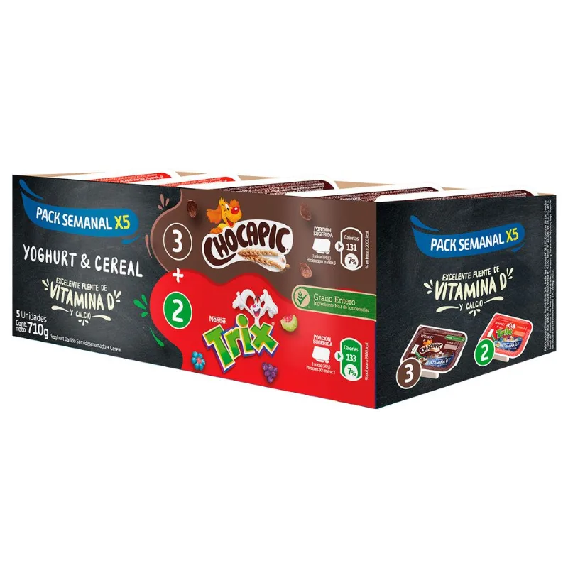 Pack 5 un. Yogurt con Cereal Nestlé Chocapic y Trix