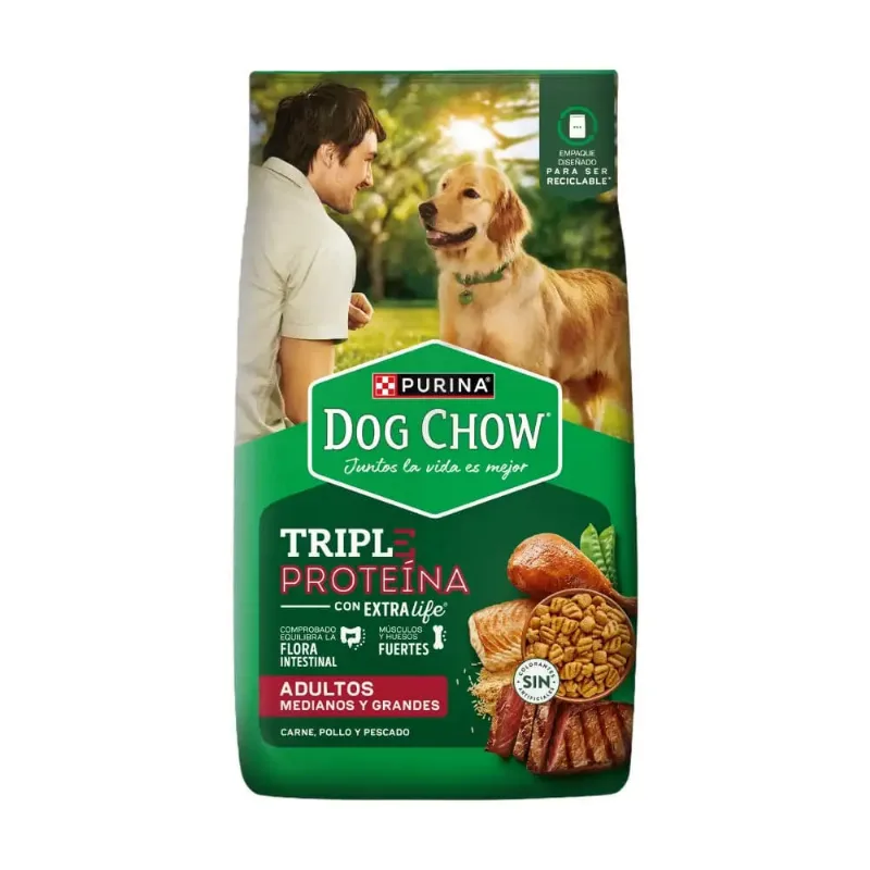 Dog Chow Adulto Mediano Grande Triple Proteína x 3 Kg