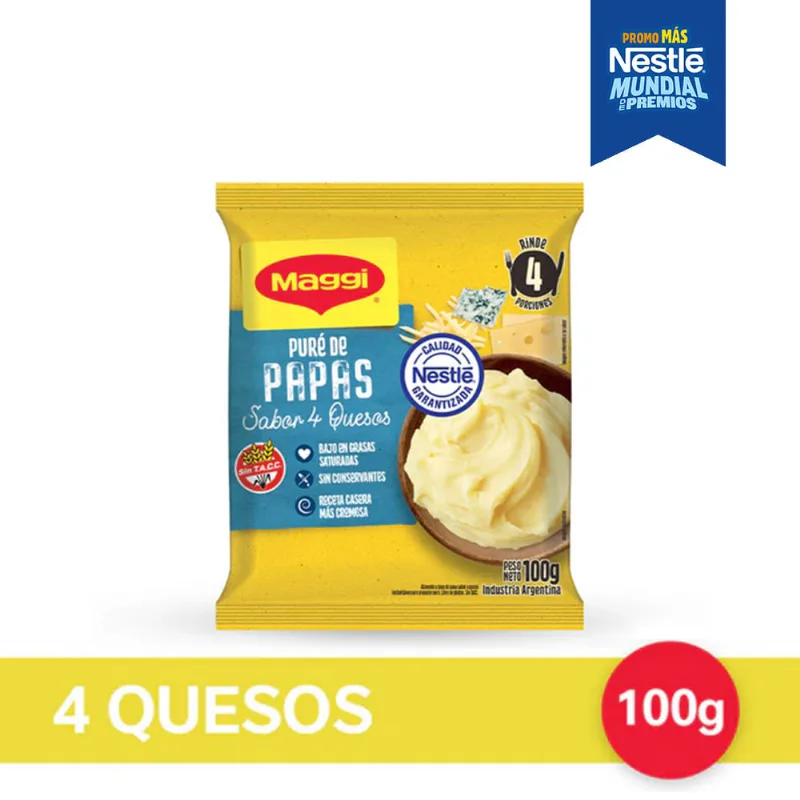 Puré de Papas Sabor 4 Quesos 100 Grs Maggi