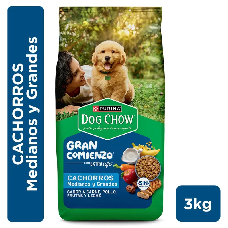 Alimento Perro Cachorro Dog Chow Medianos y Grandes 3 kg