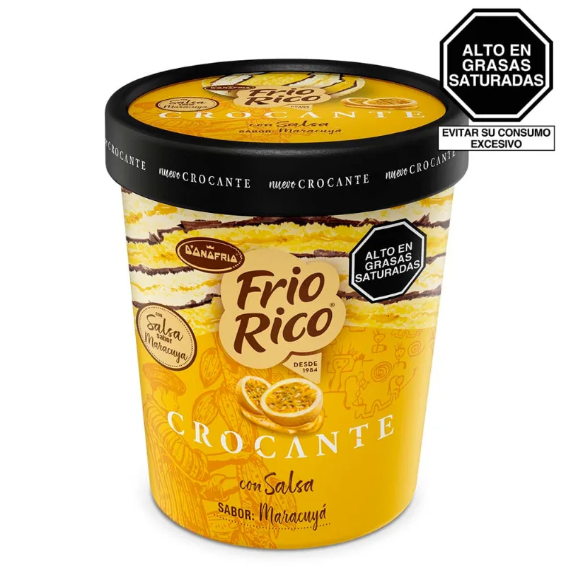 Helado FRIO RICO Crocante Maracuyá Pote 900ml