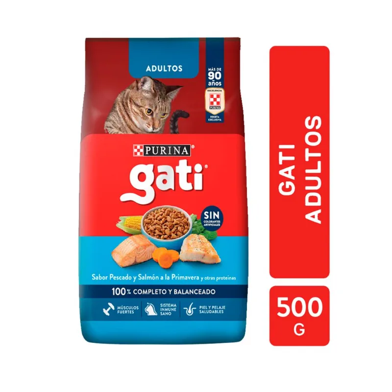 Alimento seco para gato Gati salmón y pescado sp 500 grs