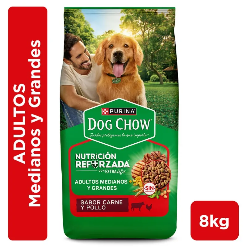 Alimento Perro Adulto Dog Chow Carne y Pollo 8 kg