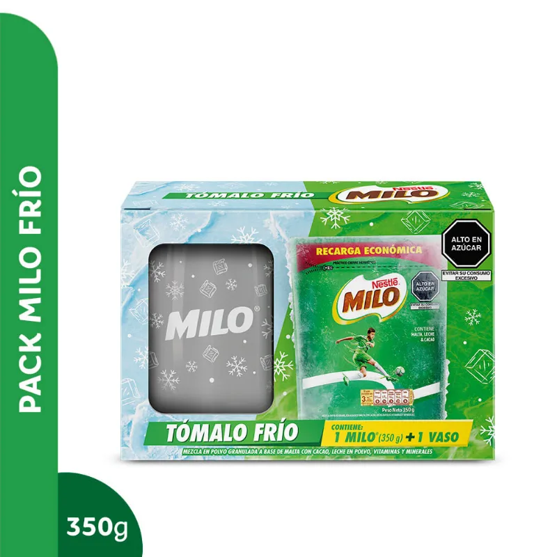 Pack Fortificante Granulado MILO Doypack 350g + 1 Vaso