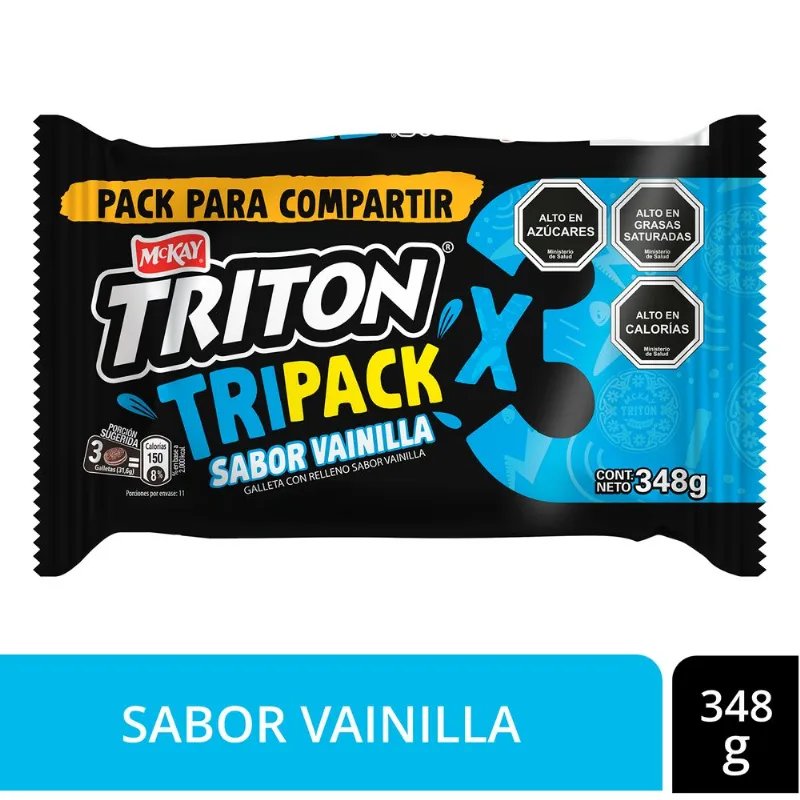 Pack 3 un. Galleta Triton Vainilla 116 g