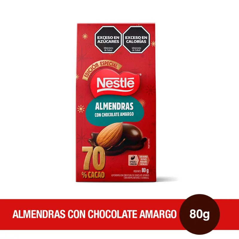 Almendras Con Chocolate Amargo X 80 Grs Nestle