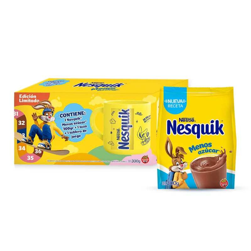 Cacao en Polvo Menos Azúcar 300 Grs con Taza Nesquik