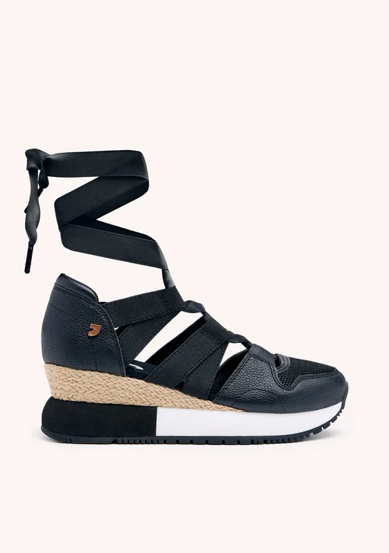 BLACK ESPADRILLE SNEAKERS FOR WOMEN LIZARDA 40