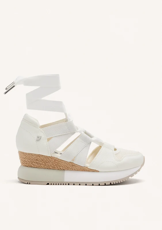 WHITE ESPADRILLE SNEAKERS FOR WOMEN LIZARDA 40