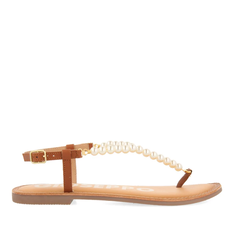 BROWN SANDALS WITH PEARL DETAILS FOR WOMAN MILDURA 35