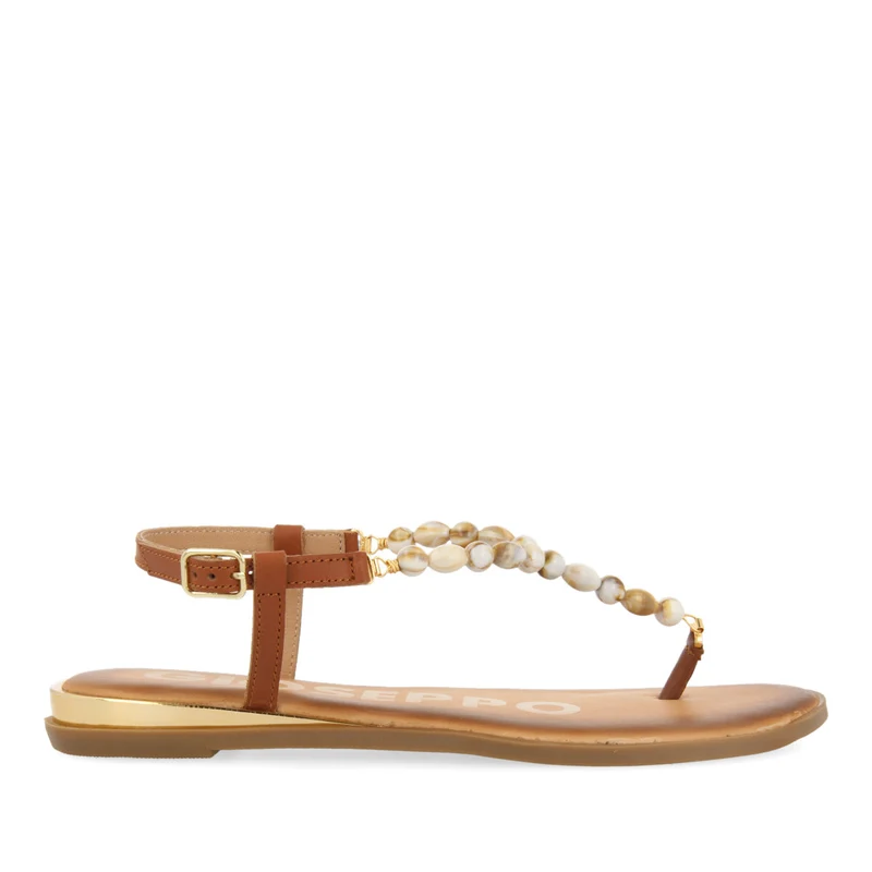 BROWN SANDALS WITH STONE DETAILS FOR WOMAN WESCAN 36