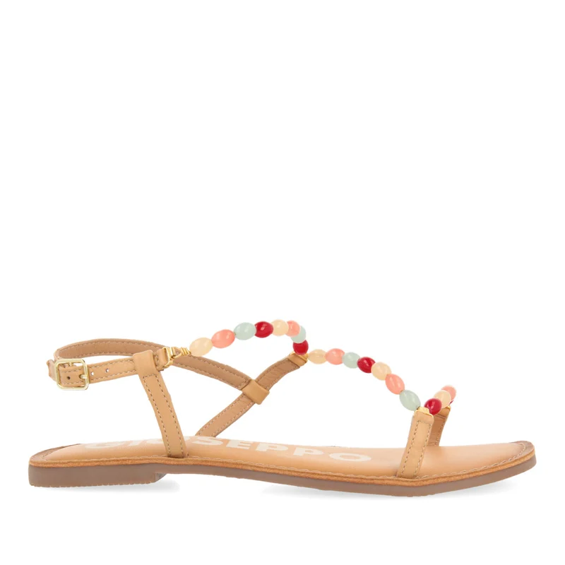 NUDE COLOR SANDALS WITH RHINESTONES FOR WOMAN EMPOLI 41