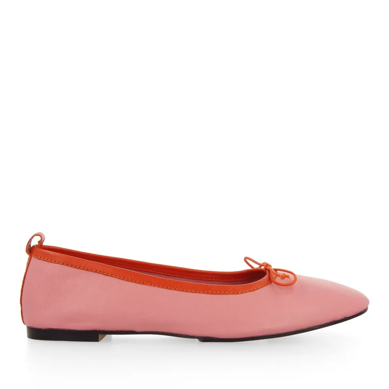 Aspley women's pink leather ballet flats with cutwork 41