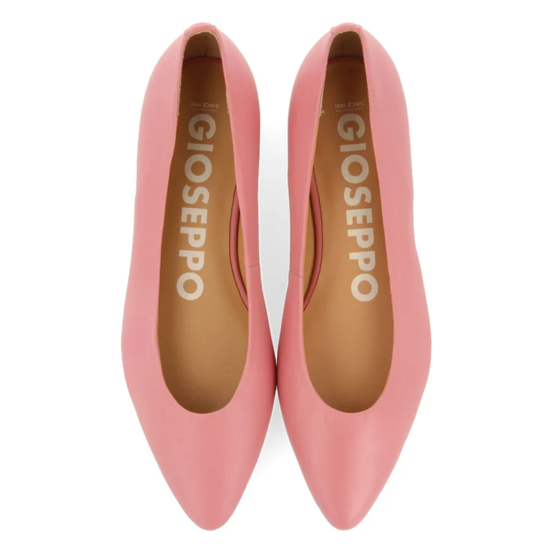 Trappes women's pink leather ballet flats with pointed toes 37