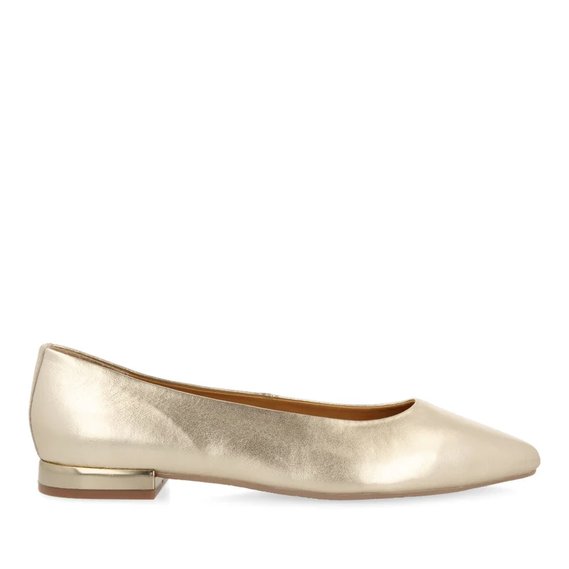 Trappes women's platinum leather ballet flats with pointed toes 38