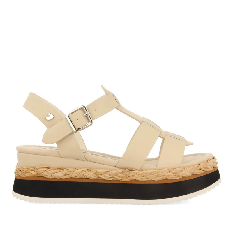 Vaumas women's off-white multi-strap sandals with platforms 40