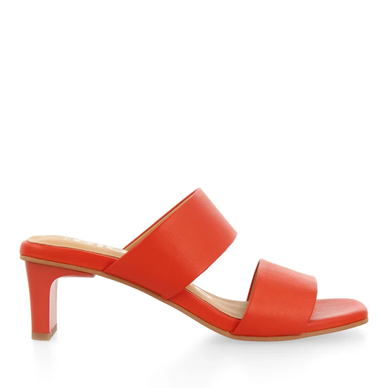 Butteaux women's coral sandals with heels and double straps 37