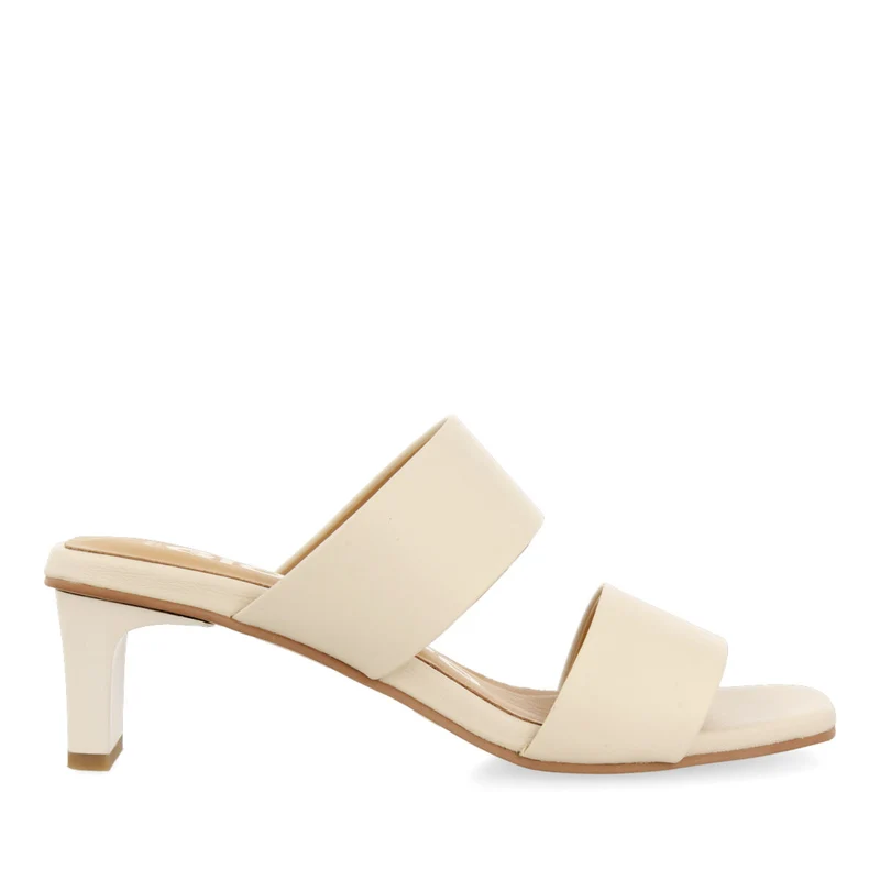 Butteaux women's off-white sandals with heels and double straps 37
