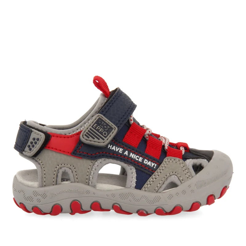 Berilo babies grey sports sandals with colourful accents 24