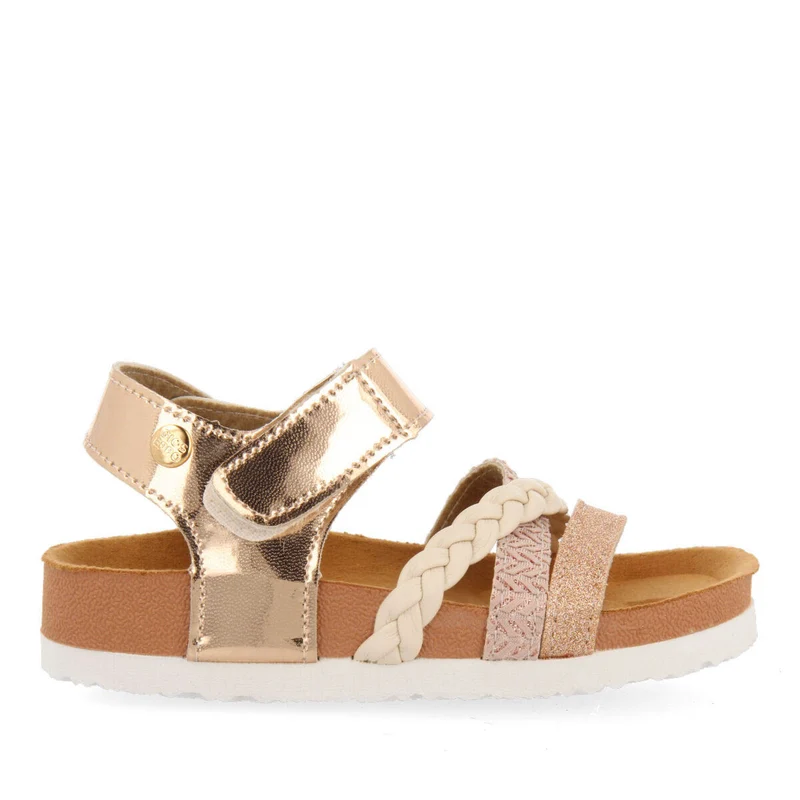 Thoity girls gold footbed sandals with straps 34