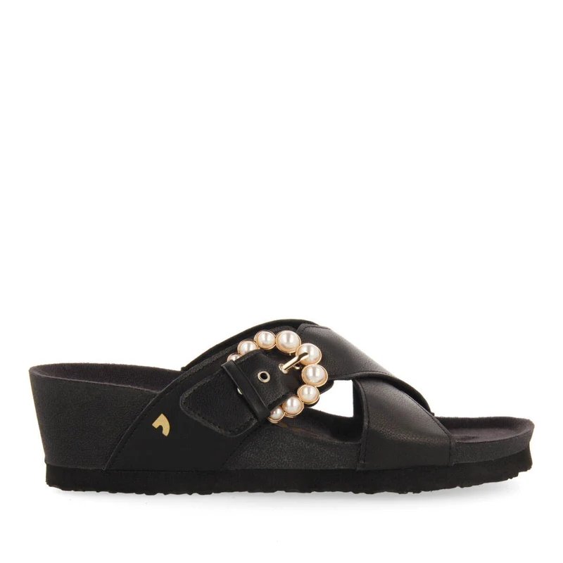 Vulaines women's footbed wedges with straps and buckle 39